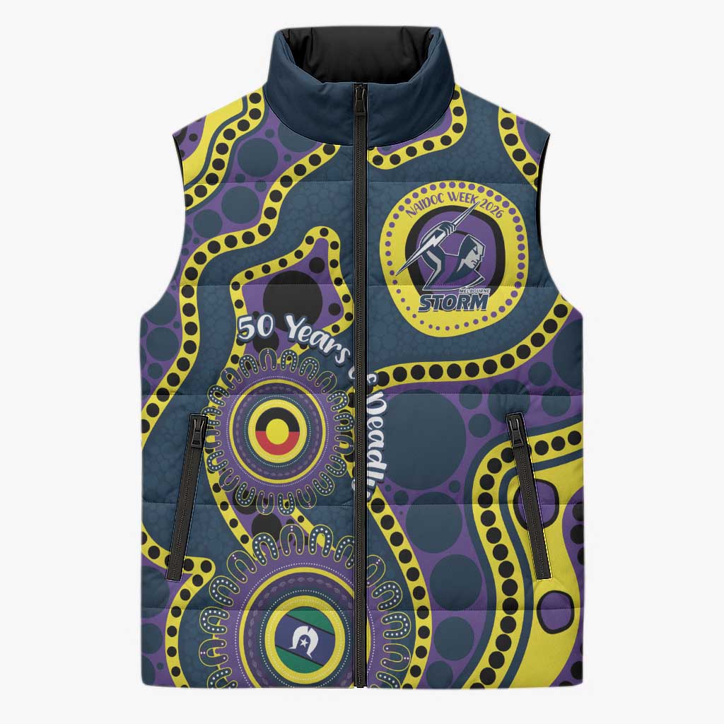 Storm NAIDOC Week 2026 Personalised Sleeveless Puffer Jacket 50 Years of Deadly Aboriginal Art