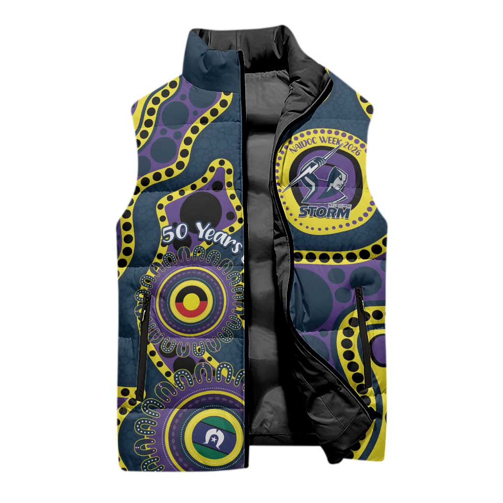 Storm NAIDOC Week 2026 Personalised Sleeveless Puffer Jacket 50 Years of Deadly Aboriginal Art