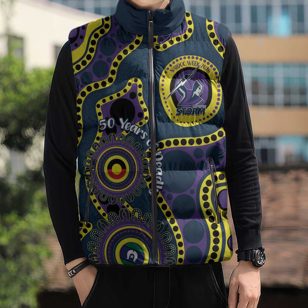Storm NAIDOC Week 2026 Personalised Sleeveless Puffer Jacket 50 Years of Deadly Aboriginal Art