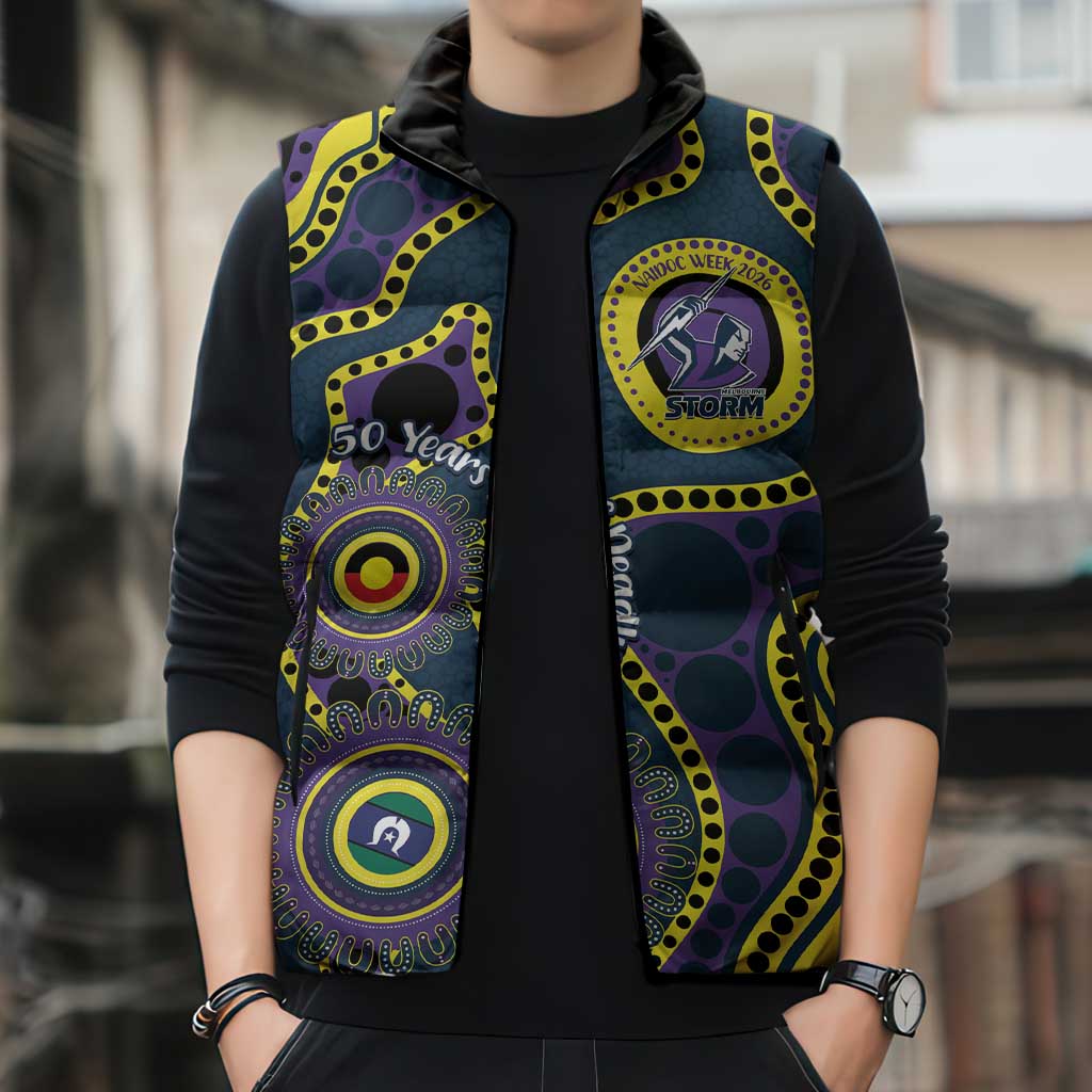 Storm NAIDOC Week 2026 Personalised Sleeveless Puffer Jacket 50 Years of Deadly Aboriginal Art