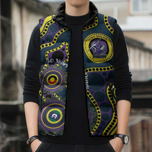 Storm NAIDOC Week 2026 Personalised Sleeveless Puffer Jacket 50 Years of Deadly Aboriginal Art