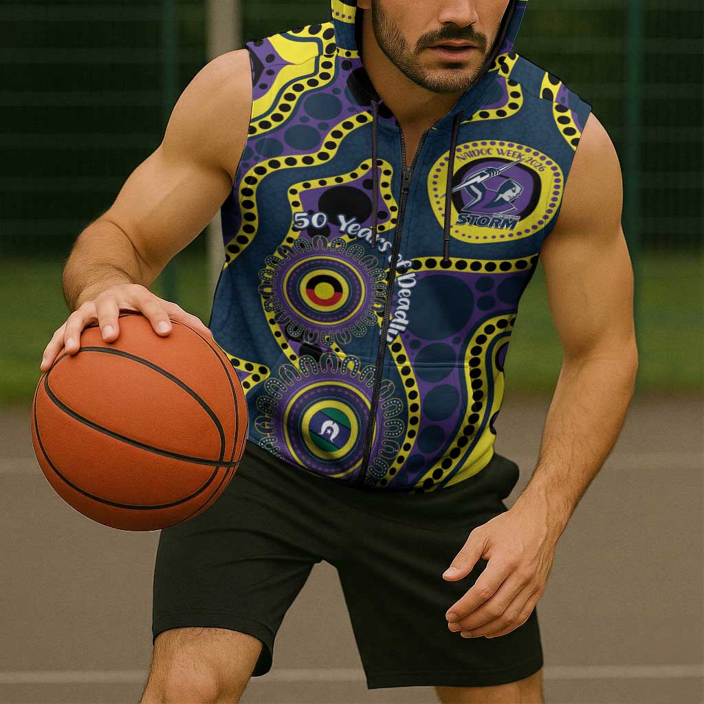 Storm NAIDOC Week 2026 Personalised Sleeveless Zip Hoodie 50 Years of Deadly Aboriginal Art