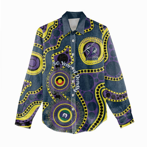 Storm NAIDOC Week 2026 Personalised Women Casual Shirt 50 Years of Deadly Aboriginal Art
