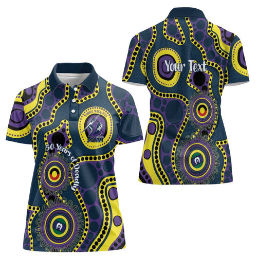 Storm NAIDOC Week 2026 Personalised Women Polo Shirt 50 Years of Deadly Aboriginal Art