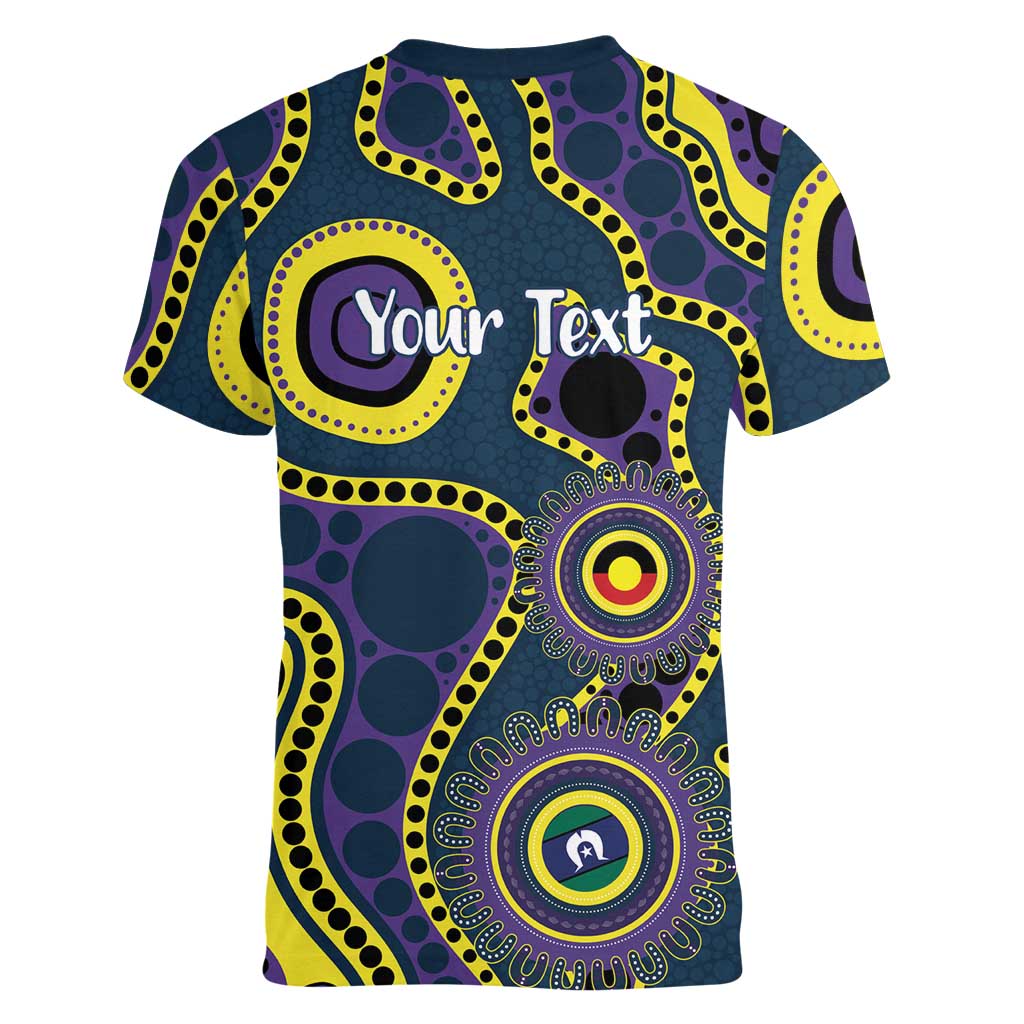 Storm NAIDOC Week 2026 Personalised Women V-Neck T-Shirt 50 Years of Deadly Aboriginal Art