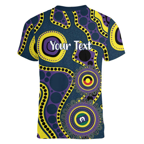 Storm NAIDOC Week 2026 Personalised Women V-Neck T-Shirt 50 Years of Deadly Aboriginal Art