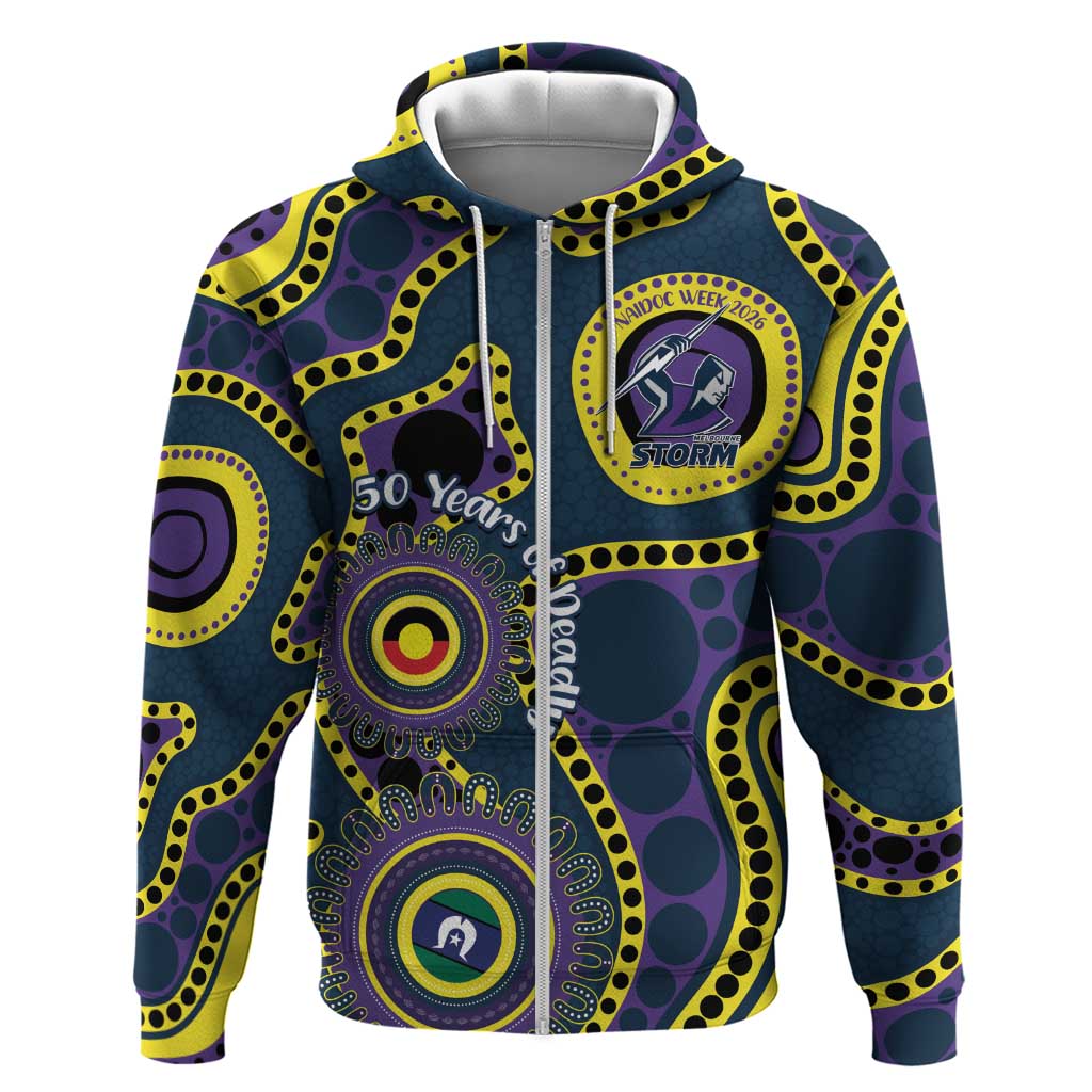 Storm NAIDOC Week 2026 Personalised Zip Hoodie 50 Years of Deadly Aboriginal Art