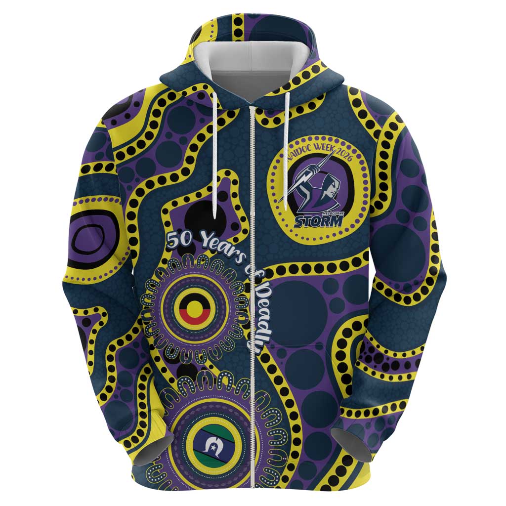 Storm NAIDOC Week 2026 Personalised Zip Hoodie 50 Years of Deadly Aboriginal Art