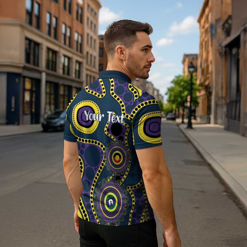 Storm NAIDOC Week 2026 Personalised Zipper Polo Shirt 50 Years of Deadly Aboriginal Art