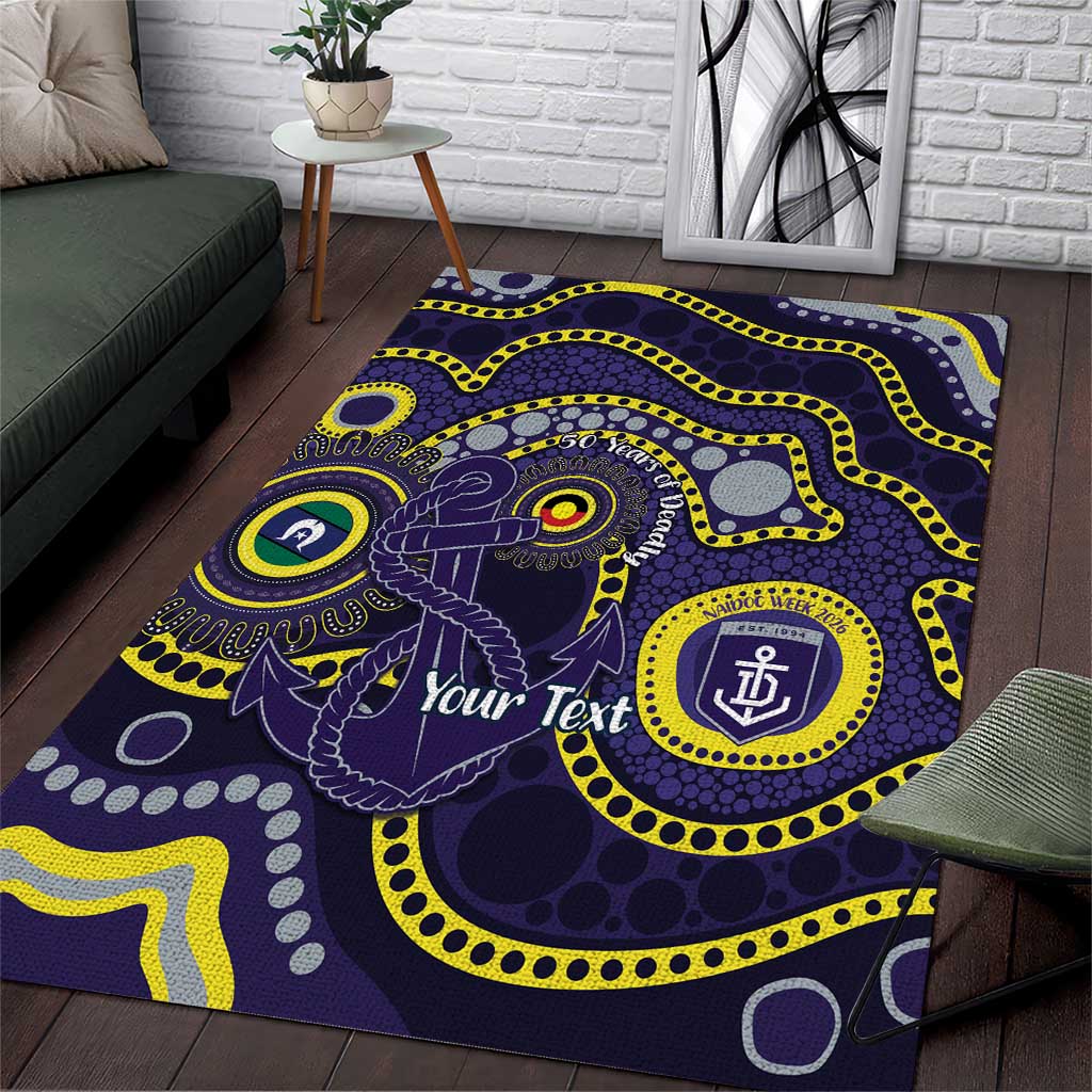 Dockers NAIDOC Week 2026 Personalised Area Rug 50 Years of Deadly Aboriginal Art