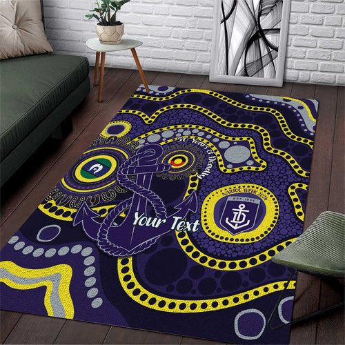 Dockers NAIDOC Week 2026 Personalised Area Rug 50 Years of Deadly Aboriginal Art