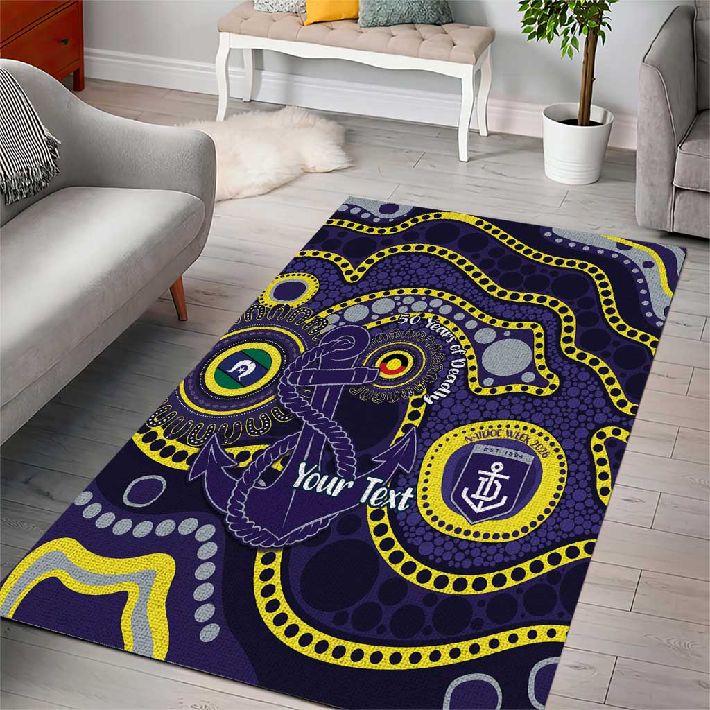 Dockers NAIDOC Week 2026 Personalised Area Rug 50 Years of Deadly Aboriginal Art