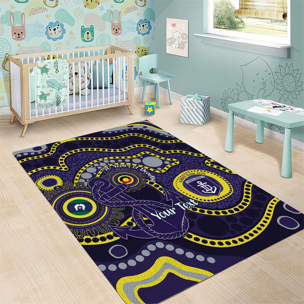 Dockers NAIDOC Week 2026 Personalised Area Rug 50 Years of Deadly Aboriginal Art