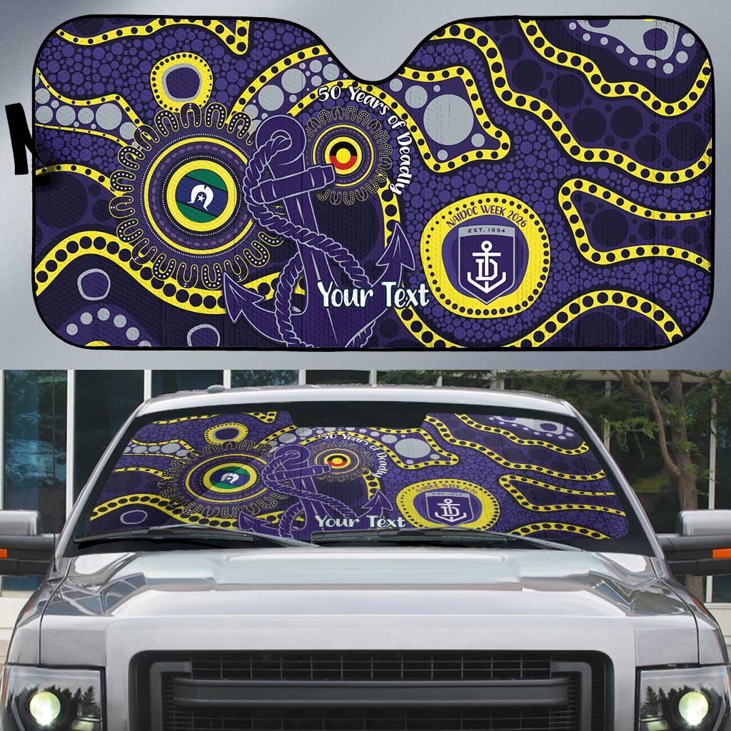 Dockers NAIDOC Week 2026 Personalised Auto Sun Shade 50 Years of Deadly Aboriginal Art