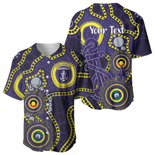 Dockers NAIDOC Week 2026 Personalised Baseball Jersey 50 Years of Deadly Aboriginal Art