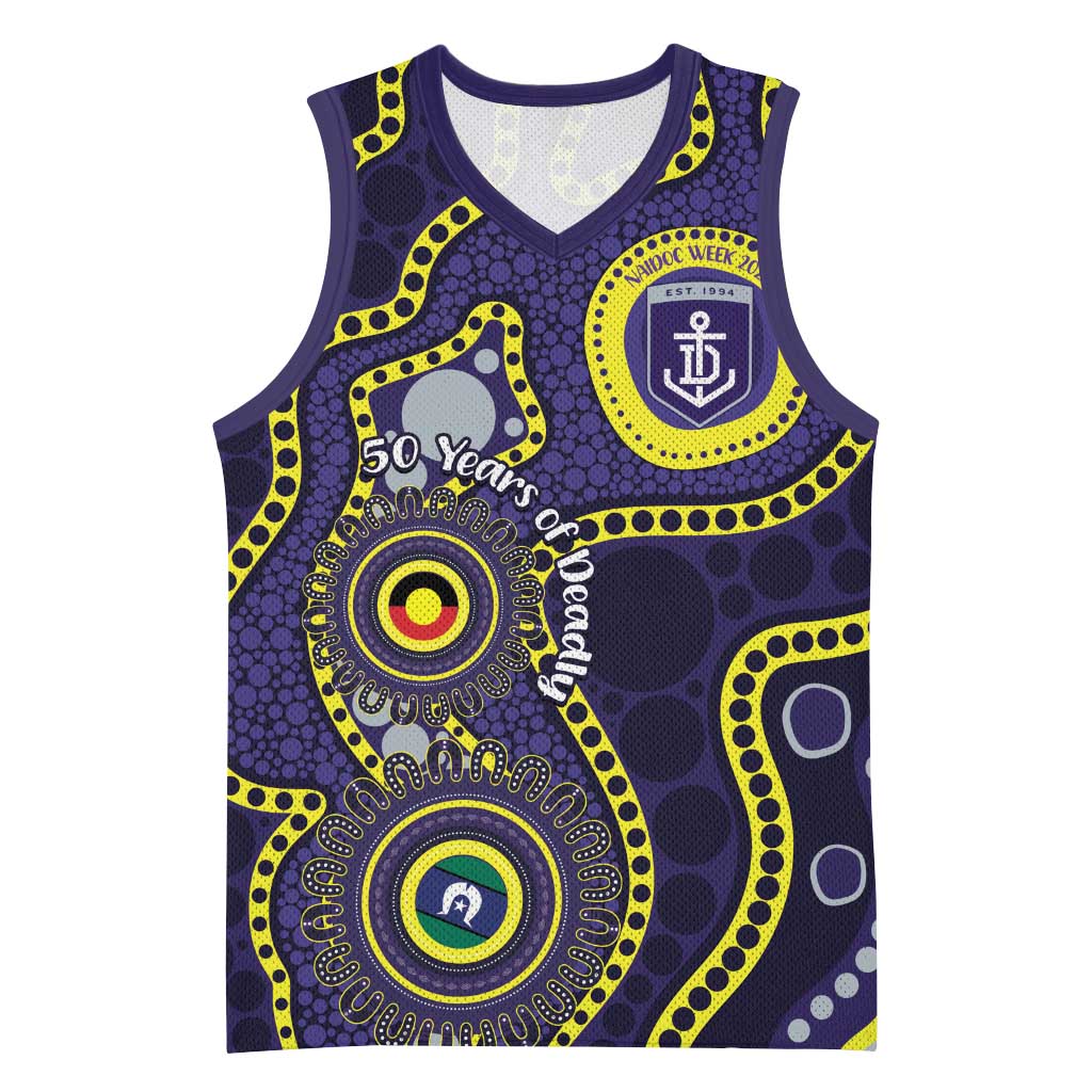 Dockers NAIDOC Week 2026 Personalised Basketball Jersey 50 Years of Deadly Aboriginal Art