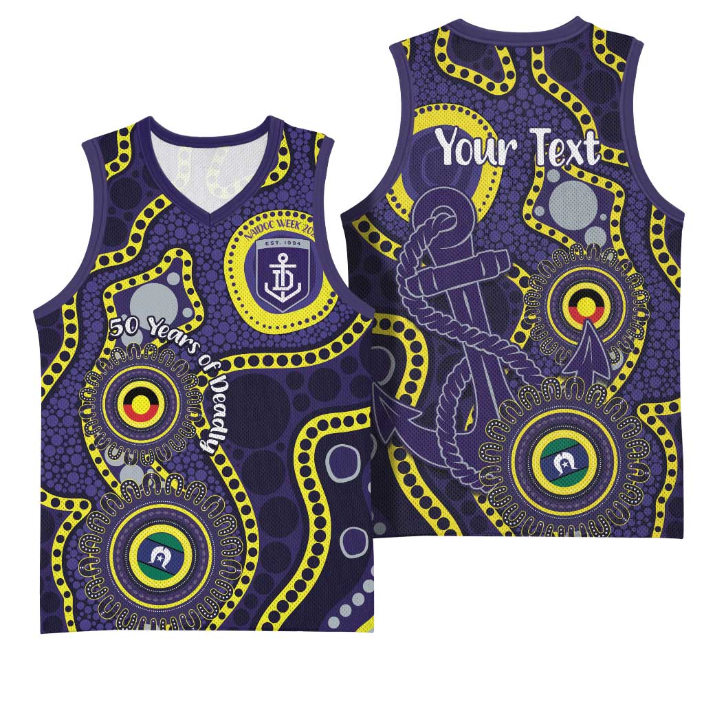 Dockers NAIDOC Week 2026 Personalised Basketball Jersey 50 Years of Deadly Aboriginal Art
