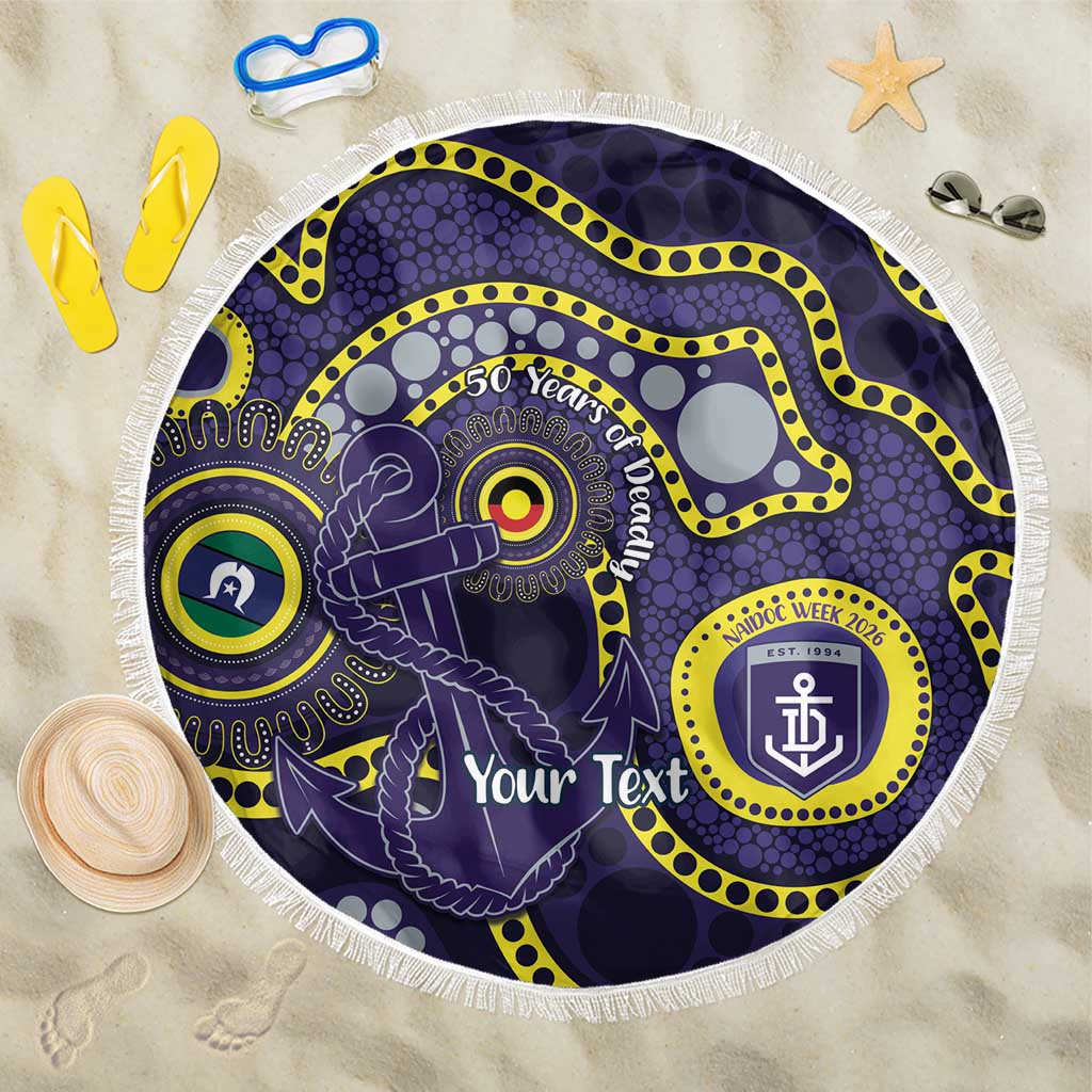 Dockers NAIDOC Week 2026 Personalised Beach Blanket 50 Years of Deadly Aboriginal Art