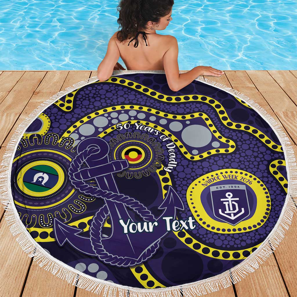 Dockers NAIDOC Week 2026 Personalised Beach Blanket 50 Years of Deadly Aboriginal Art