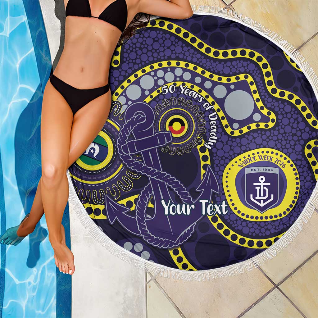 Dockers NAIDOC Week 2026 Personalised Beach Blanket 50 Years of Deadly Aboriginal Art