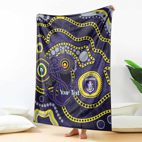 Dockers NAIDOC Week 2026 Personalised Blanket 50 Years of Deadly Aboriginal Art