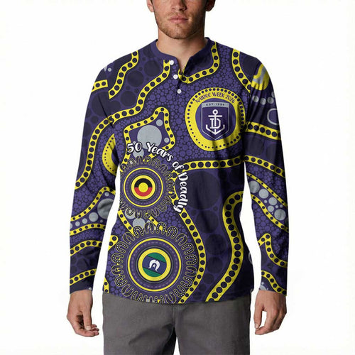 Dockers NAIDOC Week 2026 Personalised Button Sweatshirt 50 Years of Deadly Aboriginal Art