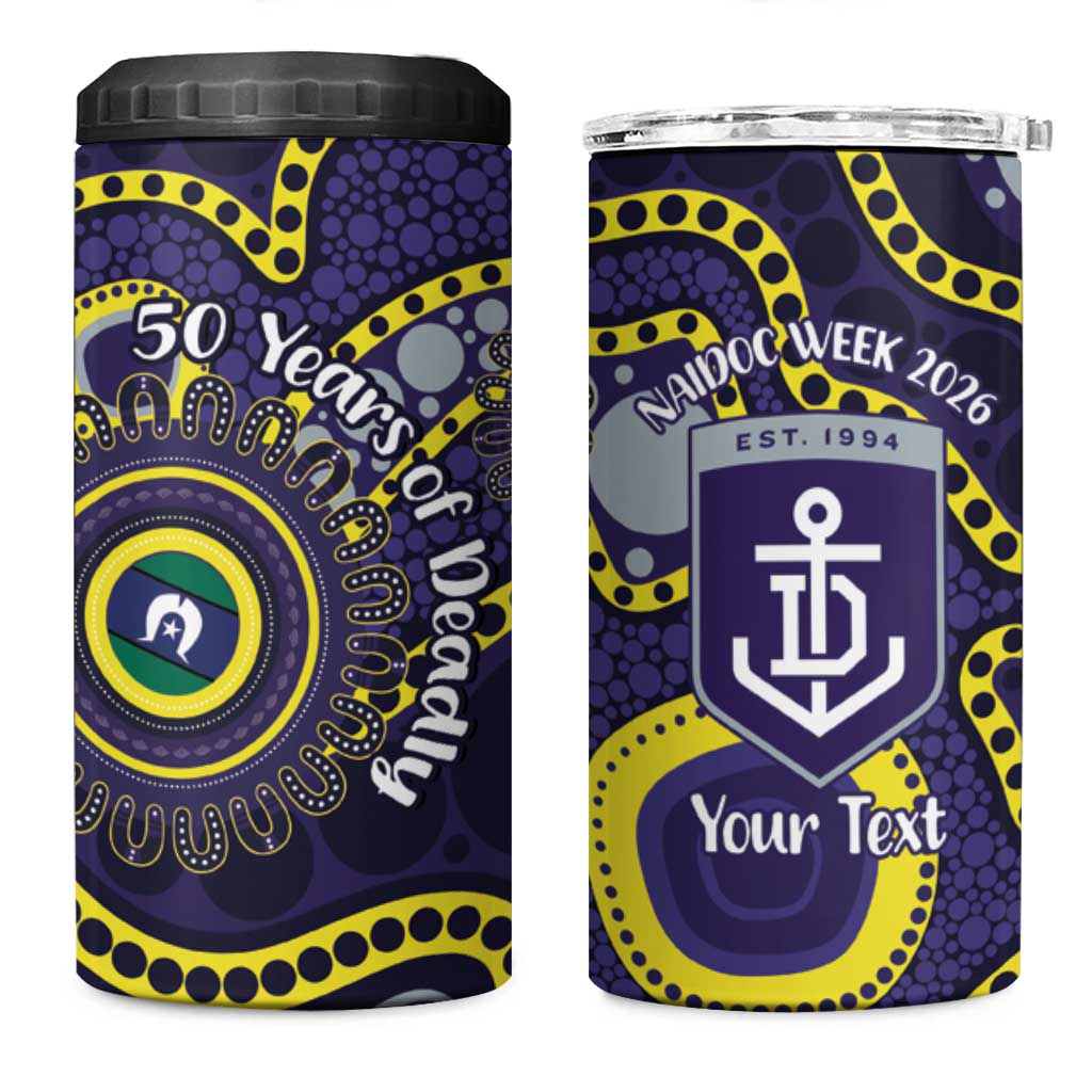 Dockers NAIDOC Week 2026 Personalised 4 in 1 Can Cooler Tumbler 50 Years of Deadly Aboriginal Art