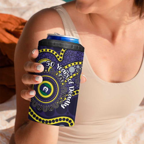 Dockers NAIDOC Week 2026 Personalised 4 in 1 Can Cooler Tumbler 50 Years of Deadly Aboriginal Art