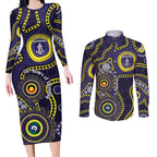Dockers NAIDOC Week 2026 Personalised Couples Matching Long Sleeve Bodycon Dress and Long Sleeve Button Shirt 50 Years of Deadly Aboriginal Art