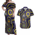 Dockers NAIDOC Week 2026 Personalised Couples Matching Off Shoulder Maxi Dress and Hawaiian Shirt 50 Years of Deadly Aboriginal Art