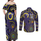 Dockers NAIDOC Week 2026 Personalised Couples Matching Off Shoulder Maxi Dress and Long Sleeve Button Shirt 50 Years of Deadly Aboriginal Art