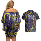 Dockers NAIDOC Week 2026 Personalised Couples Matching Off Shoulder Short Dress and Hawaiian Shirt 50 Years of Deadly Aboriginal Art