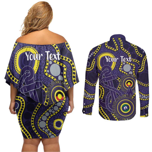 Dockers NAIDOC Week 2026 Personalised Couples Matching Off Shoulder Short Dress and Long Sleeve Button Shirt 50 Years of Deadly Aboriginal Art