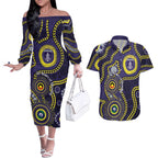 Dockers NAIDOC Week 2026 Personalised Couples Matching Off The Shoulder Long Sleeve Dress and Hawaiian Shirt 50 Years of Deadly Aboriginal Art
