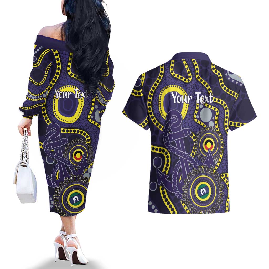 Dockers NAIDOC Week 2026 Personalised Couples Matching Off The Shoulder Long Sleeve Dress and Hawaiian Shirt 50 Years of Deadly Aboriginal Art