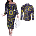 Dockers NAIDOC Week 2026 Personalised Couples Matching Off The Shoulder Long Sleeve Dress and Long Sleeve Button Shirt 50 Years of Deadly Aboriginal Art