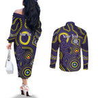 Dockers NAIDOC Week 2026 Personalised Couples Matching Off The Shoulder Long Sleeve Dress and Long Sleeve Button Shirt 50 Years of Deadly Aboriginal Art
