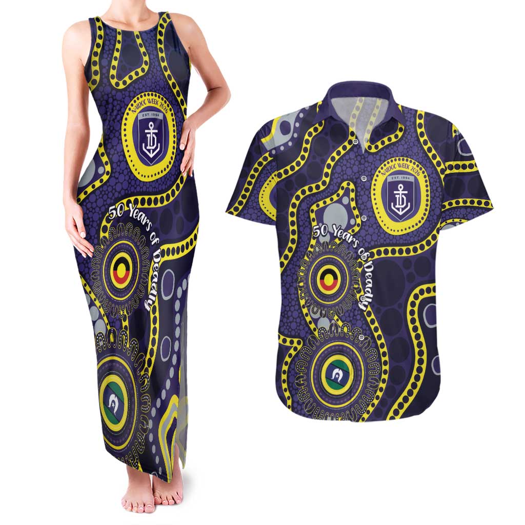 Dockers NAIDOC Week 2026 Personalised Couples Matching Tank Maxi Dress and Hawaiian Shirt 50 Years of Deadly Aboriginal Art