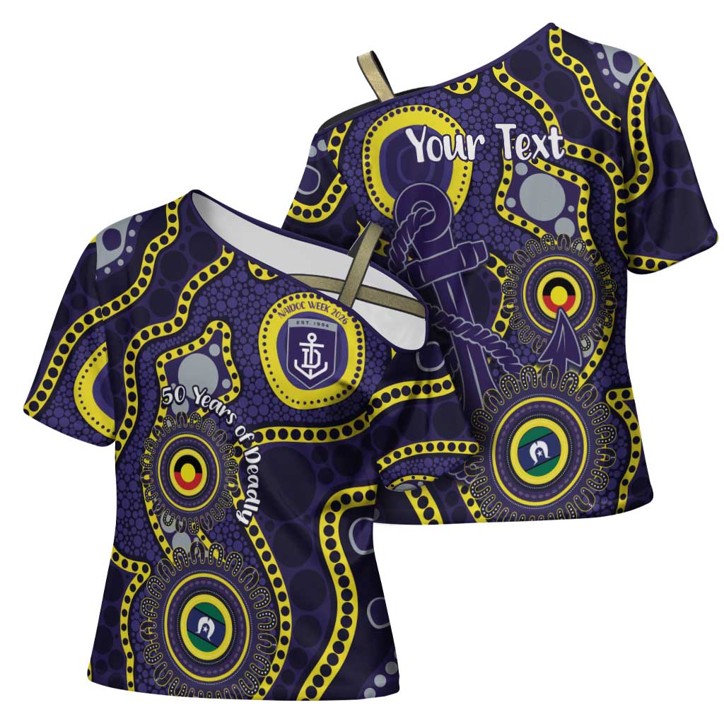 Dockers NAIDOC Week 2026 Personalised Cross Shoulder Shirt 50 Years of Deadly Aboriginal Art