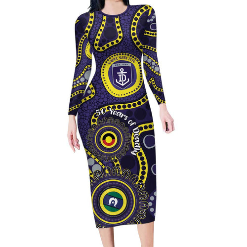 Dockers NAIDOC Week 2026 Personalised Family Matching Long Sleeve Bodycon Dress and Hawaiian Shirt 50 Years of Deadly Aboriginal Art
