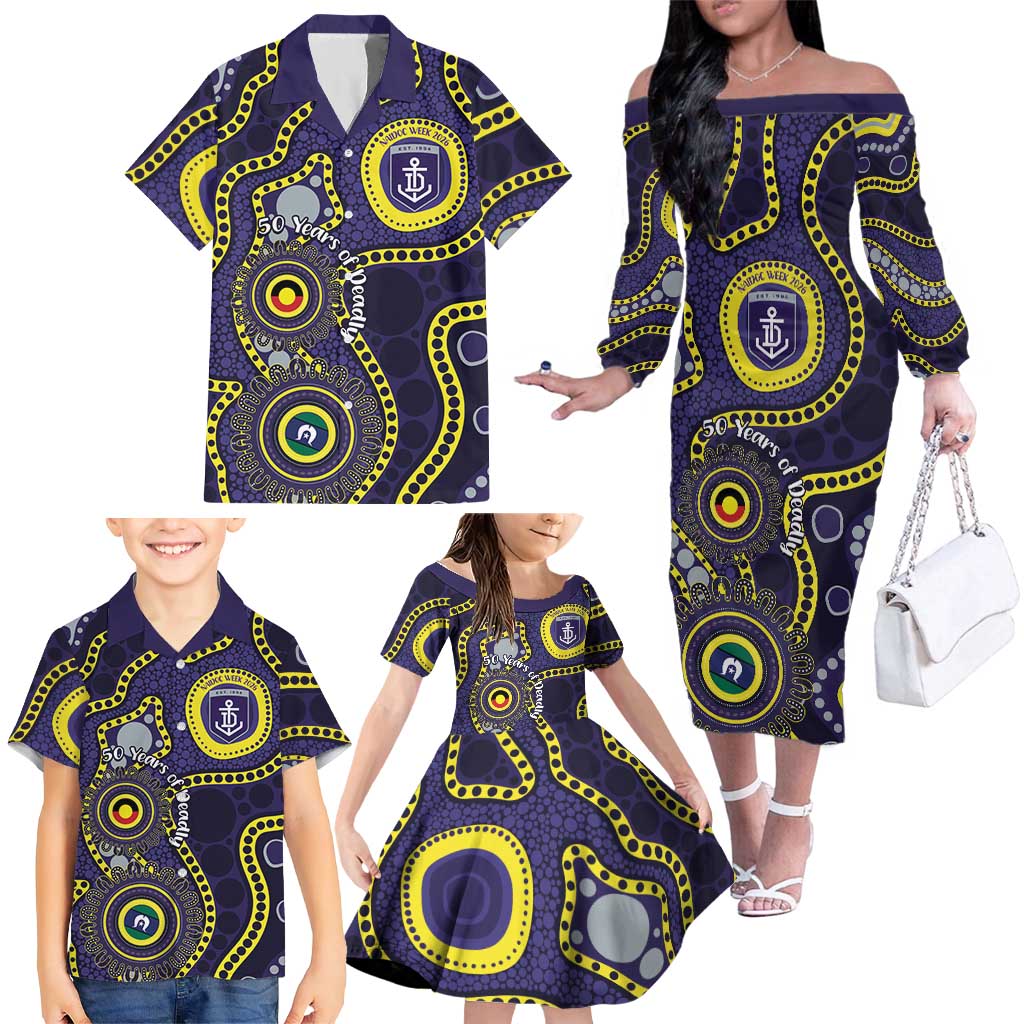 Dockers NAIDOC Week 2026 Personalised Family Matching Off The Shoulder Long Sleeve Dress and Hawaiian Shirt 50 Years of Deadly Aboriginal Art