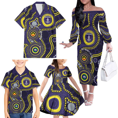Dockers NAIDOC Week 2026 Personalised Family Matching Off The Shoulder Long Sleeve Dress and Hawaiian Shirt 50 Years of Deadly Aboriginal Art