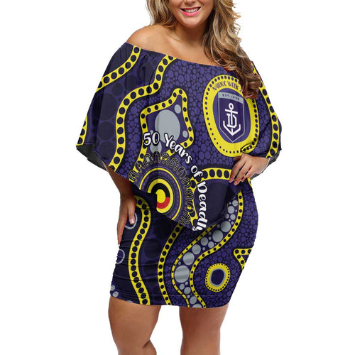Dockers NAIDOC Week 2026 Personalised Family Matching Off Shoulder Short Dress and Hawaiian Shirt 50 Years of Deadly Aboriginal Art