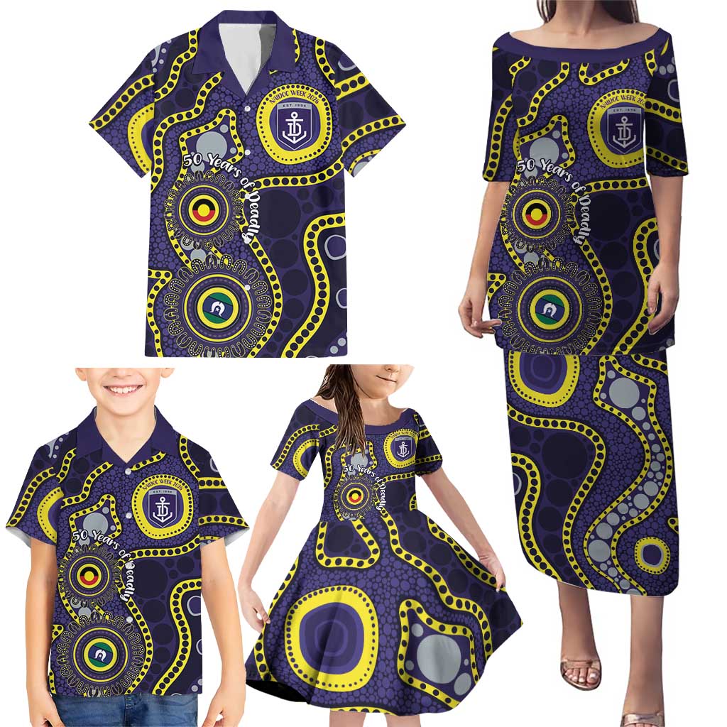 Dockers NAIDOC Week 2026 Personalised Family Matching Puletasi and Hawaiian Shirt 50 Years of Deadly Aboriginal Art