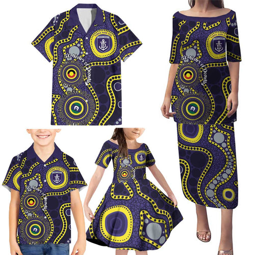 Dockers NAIDOC Week 2026 Personalised Family Matching Puletasi and Hawaiian Shirt 50 Years of Deadly Aboriginal Art