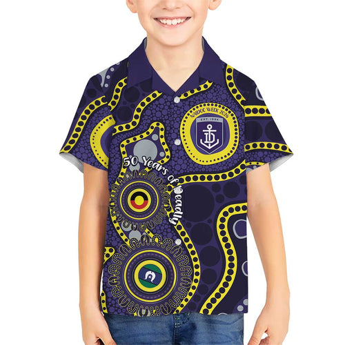 Dockers NAIDOC Week 2026 Personalised Family Matching Puletasi and Hawaiian Shirt 50 Years of Deadly Aboriginal Art