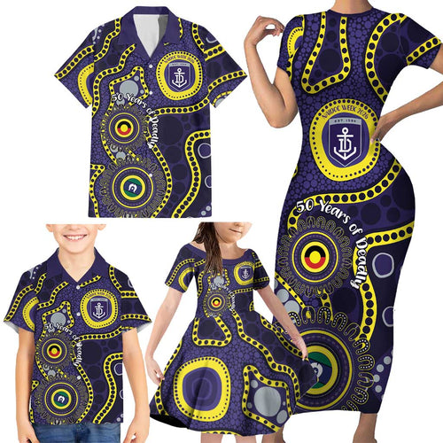 Dockers NAIDOC Week 2026 Personalised Family Matching Short Sleeve Bodycon Dress and Hawaiian Shirt 50 Years of Deadly Aboriginal Art