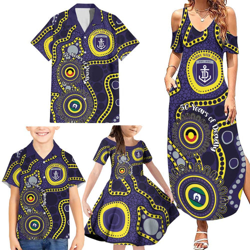 Dockers NAIDOC Week 2026 Personalised Family Matching Summer Maxi Dress and Hawaiian Shirt 50 Years of Deadly Aboriginal Art