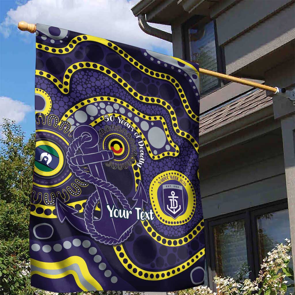 Dockers NAIDOC Week 2026 Personalised Garden Flag 50 Years of Deadly Aboriginal Art