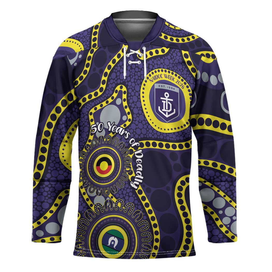 Dockers NAIDOC Week 2026 Personalised Hockey Jersey 50 Years of Deadly Aboriginal Art